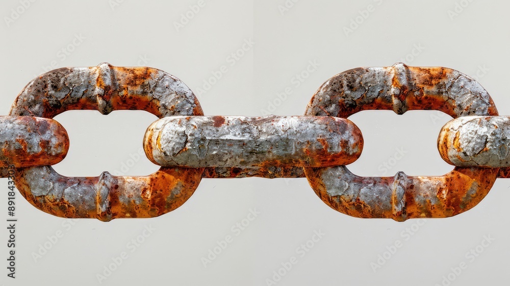 A high-resolution photograph of a close-up chain link, detailed and textured, straight-on view. A high-resolution photograph of a close-up chain link, detailed and textured, straight-on view.