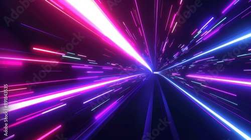 Neon Lights Tunnel: A Digital Journey Through Vibrant Colors