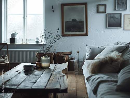 Scandinavia style interior, scandi living room, inteior design photo