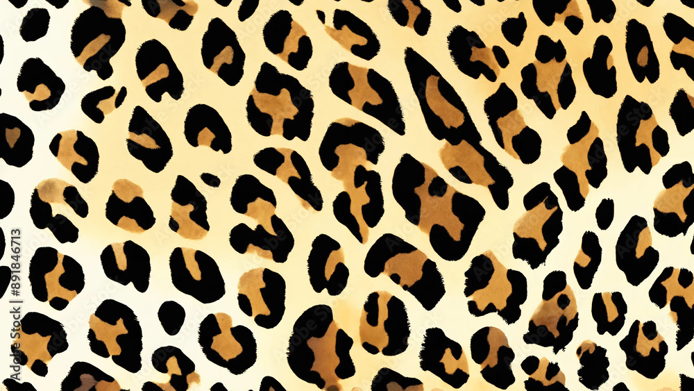 Seamless leopard skin pattern, animal print, 16:9, 300 dpi with space for text Seamless leopard skin pattern, animal print, 16:9, 300 dpi with space for text