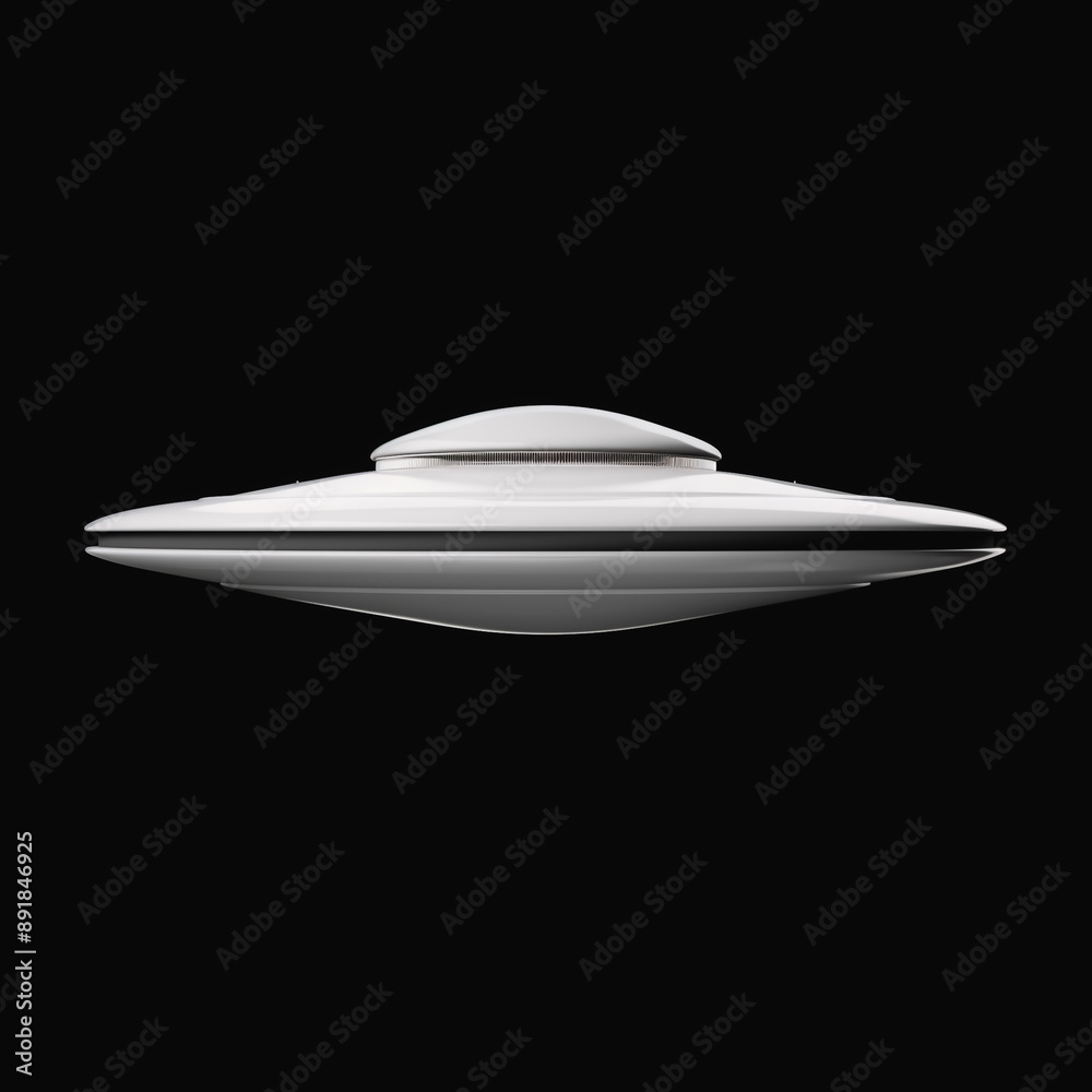 Sleek White UFO Isolated on Dark Background
Sleek White UFO Isolated on Dark Background
