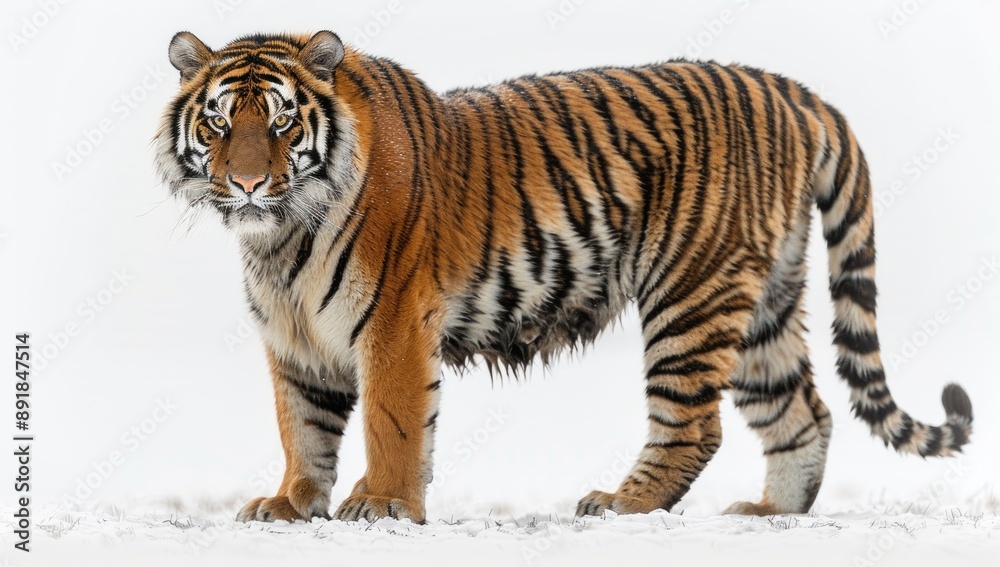 Obraz premium Majestic Siberian Tiger in Snowy Wilderness