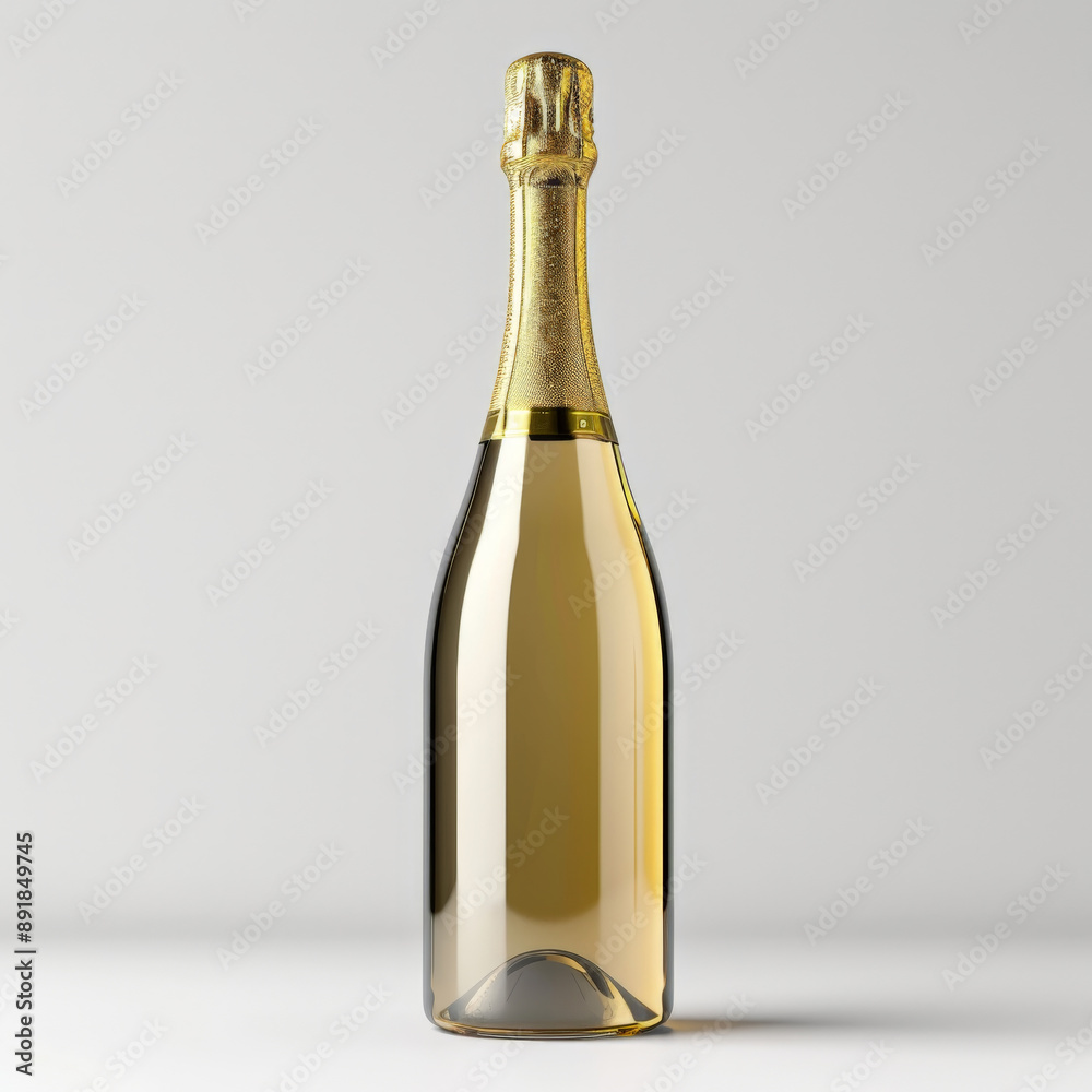 Luxurious Champagne Bottle with Golden Hue Luxurious Champagne Bottle with Golden Hue