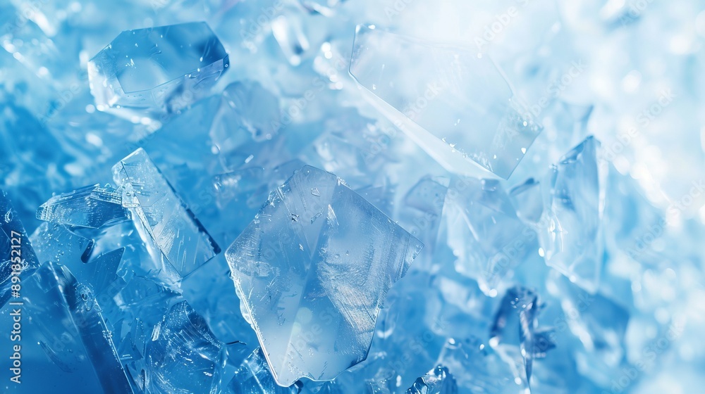 Close-up of Sparkling Blue Ice Crystals Close-up of Sparkling Blue Ice Crystals