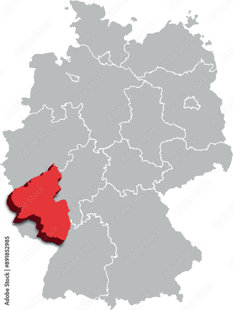 Rhineland Palatinate MAP STATE OF GERMANY 3D ISOMETRIC MAP Rhineland Palatinate MAP STATE OF GERMANY 3D ISOMETRIC MAP