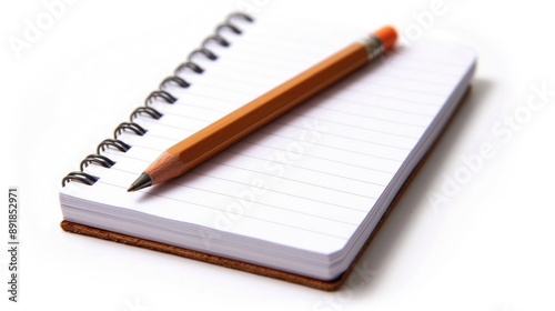 Writing pad for brief notes on white background