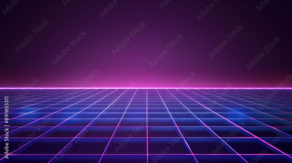 Retro Futuristic Grid Background Retro Futuristic Grid Background