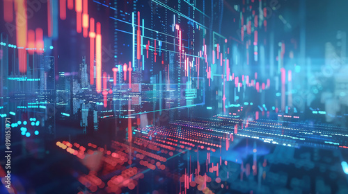 Wallpaper Mural Fintech - Financial technology concept. A young businessman selects the Fintech icon on a virtual display. Torontodigital.ca