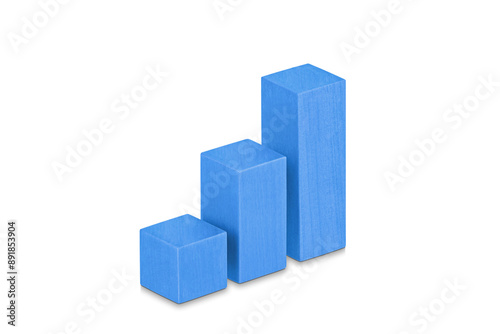 Business development and growth concept. Wood bar graph on white background. Free Download Business development and growth concept. Wood bar graph on white background. - GFXLoad