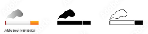 Cigarette, simple icon set. Tobacco and tobacco products concept illustration.