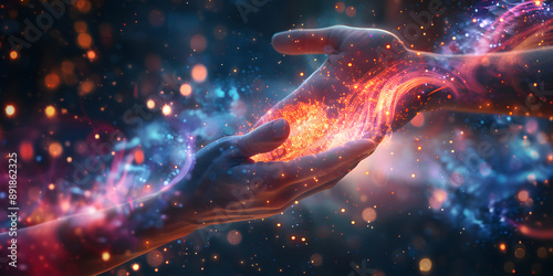 Cosmic energy in the hands photo