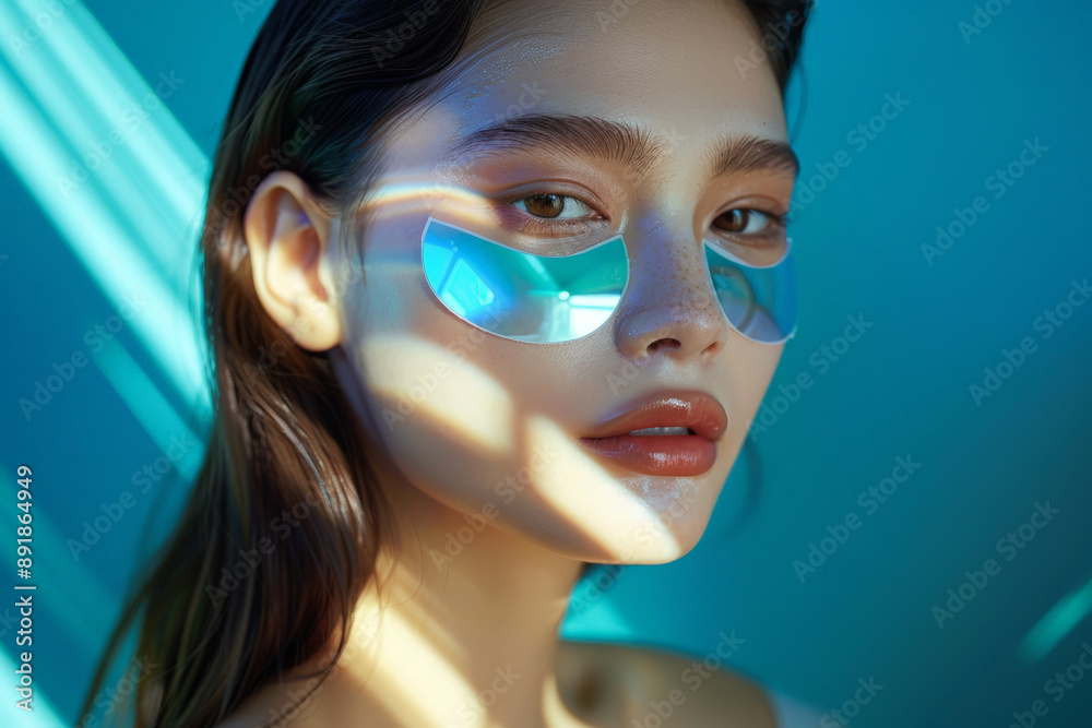 application of hydrogel under-eye patches, reflecting the early light and promising a day of refreshed beauty application of hydrogel under-eye patches, reflecting the early light and promising a day of refreshed beauty