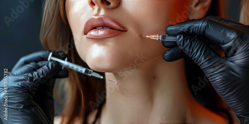 Woman Receiving Neck Injection