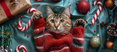 Cat in a Christmas Sweater