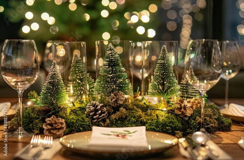 Romantic Dinner Table With Wine and Candles