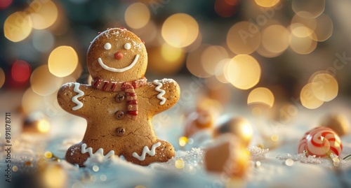 Gingerbread Man in Snow