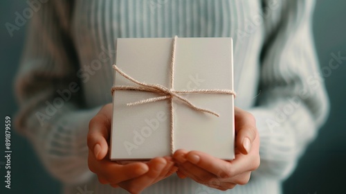 A person holding a beautifully wrapped gift box, showcasing the joy of giving and celebrating special occasions.