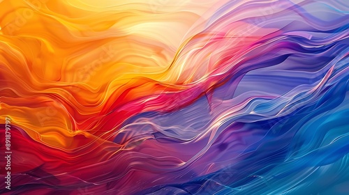 Dynamic waves of vibrant colors intertwining, creating an abstract symphony of movement.