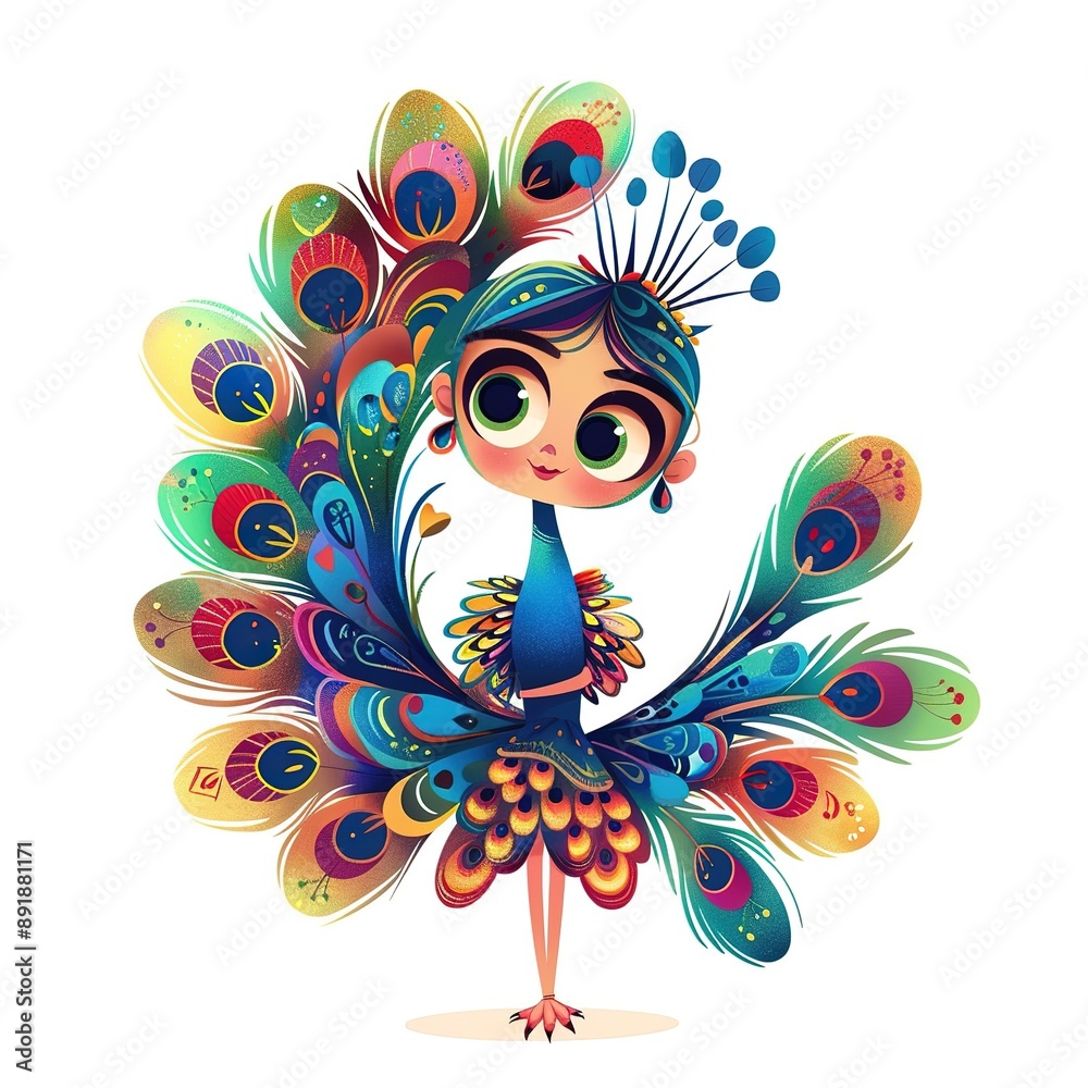 Fototapeta premium Peacock Sporty fashion cartoon isolated whitebackground