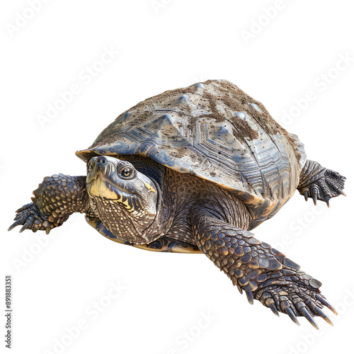 Photo of Snapping turtle isolated on transparent background