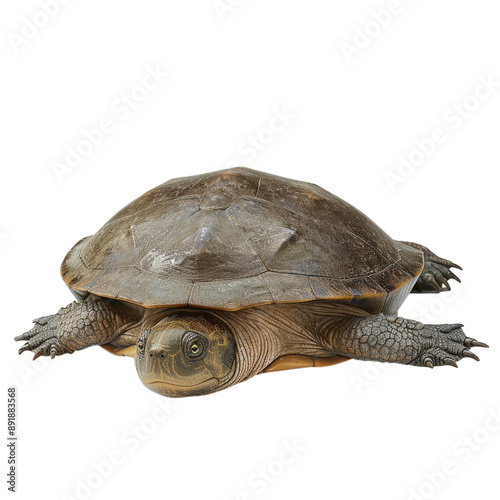 Photo of softshell turtle isolated on transparent background