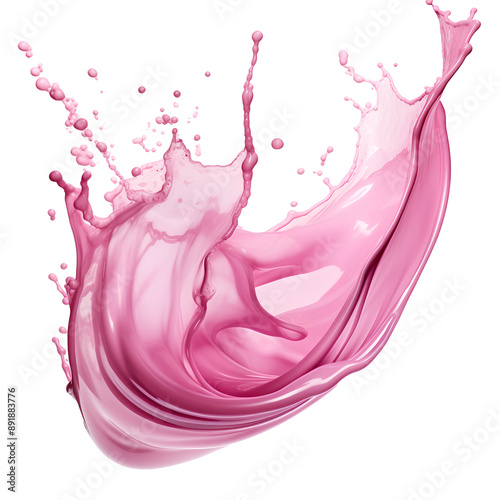 Pink splash isolated on white background