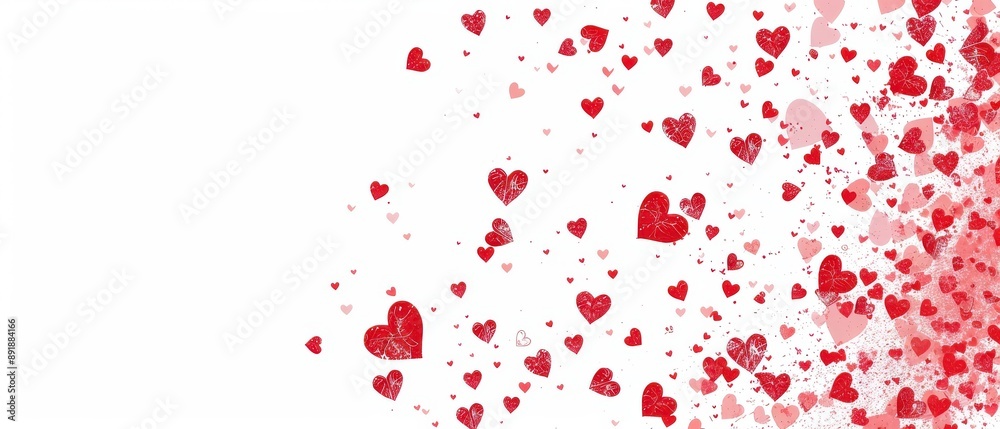 A white background with a red heart filled with glitter A white background with a red heart filled with glitter