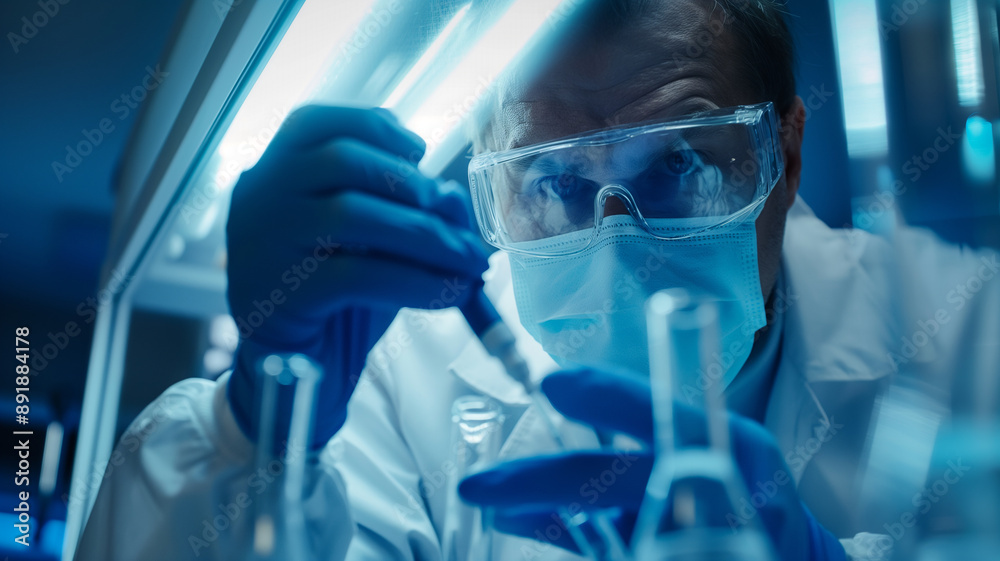 scientist in laboratory, banner scientist in laboratory, banner