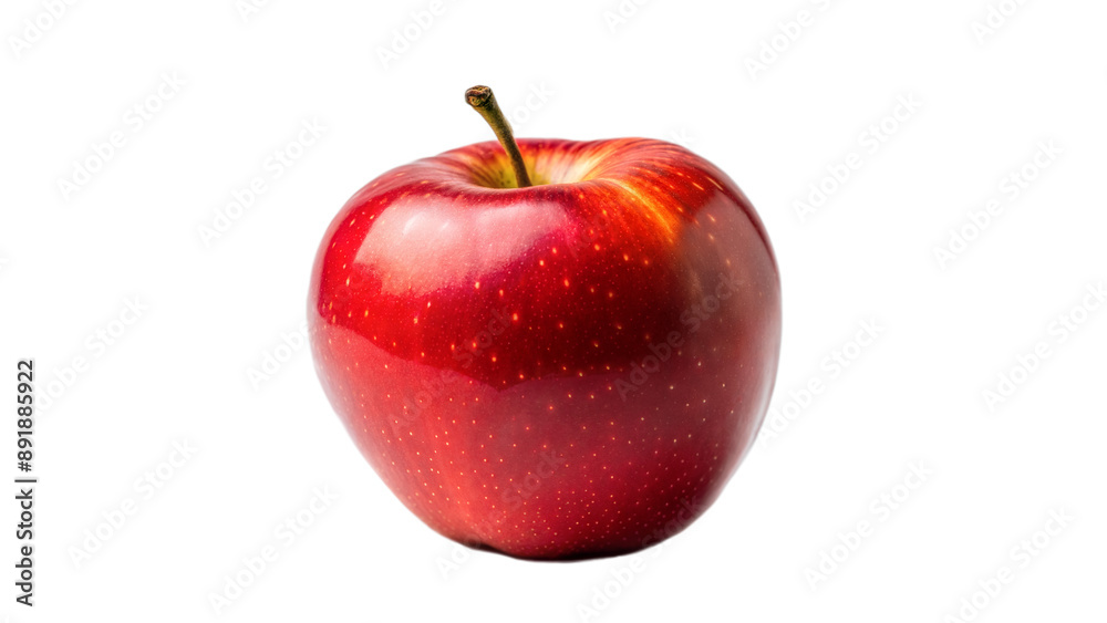 Single Red Apple on Transparent Background Single Red Apple on Transparent Background