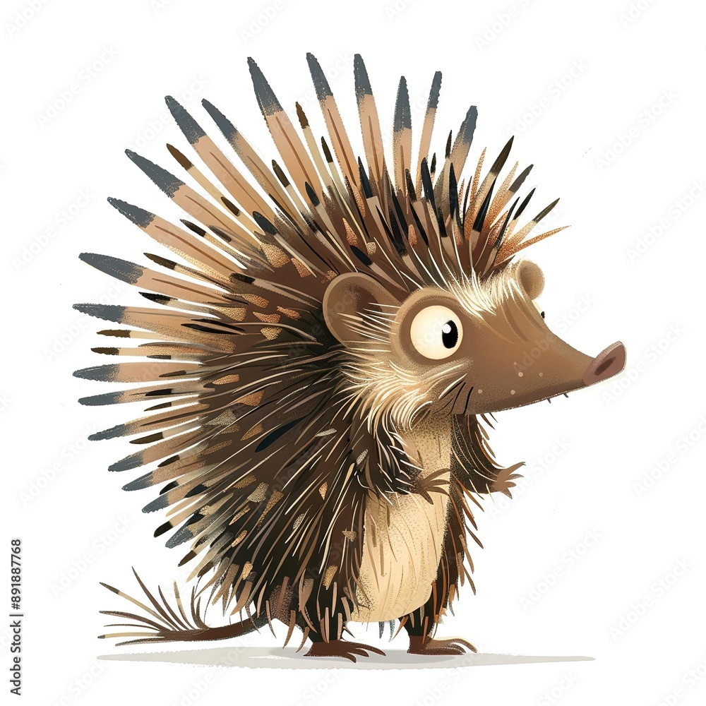 Porcupine Artsy animal fashion cartoon isolated whitebackground Porcupine Artsy animal fashion cartoon isolated whitebackground
