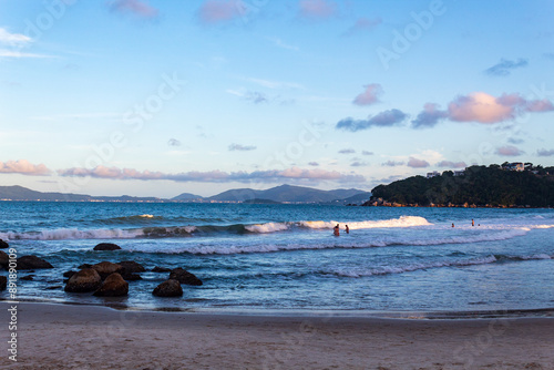 Governador Celso Ramos e suas praias no pôr do sol , SC Brasil photo