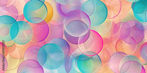 Colorful background with overlapping transparent circles creating pastel gradient photo