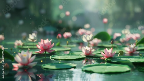 Wallpaper Mural A pink lotus flower in the pool  Torontodigital.ca