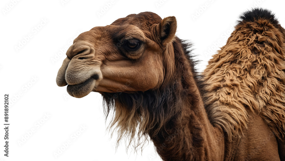 Obraz premium camel head isolated on white, transparent background. Generative AI.