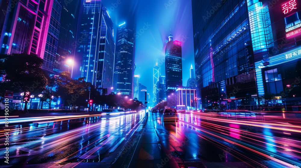 Fantasy smart city concept, futuristic cyberpunk town. Fantasy smart city concept, futuristic cyberpunk town.