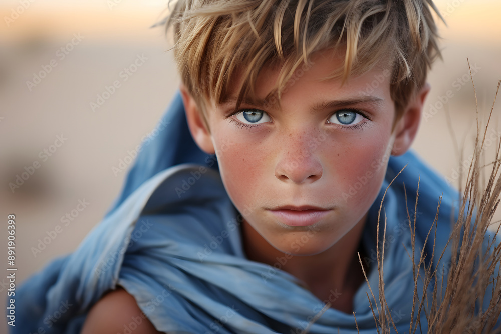 desert boy with blues eyes portrait, boy portrait in the desert with blue eyes desert boy with blues eyes portrait, boy portrait in the desert with blue eyes
