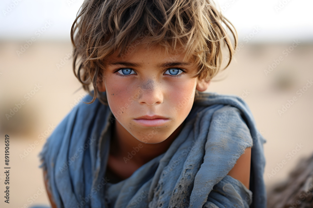 desert boy with blues eyes portrait, boy portrait in the desert with blue eyes desert boy with blues eyes portrait, boy portrait in the desert with blue eyes