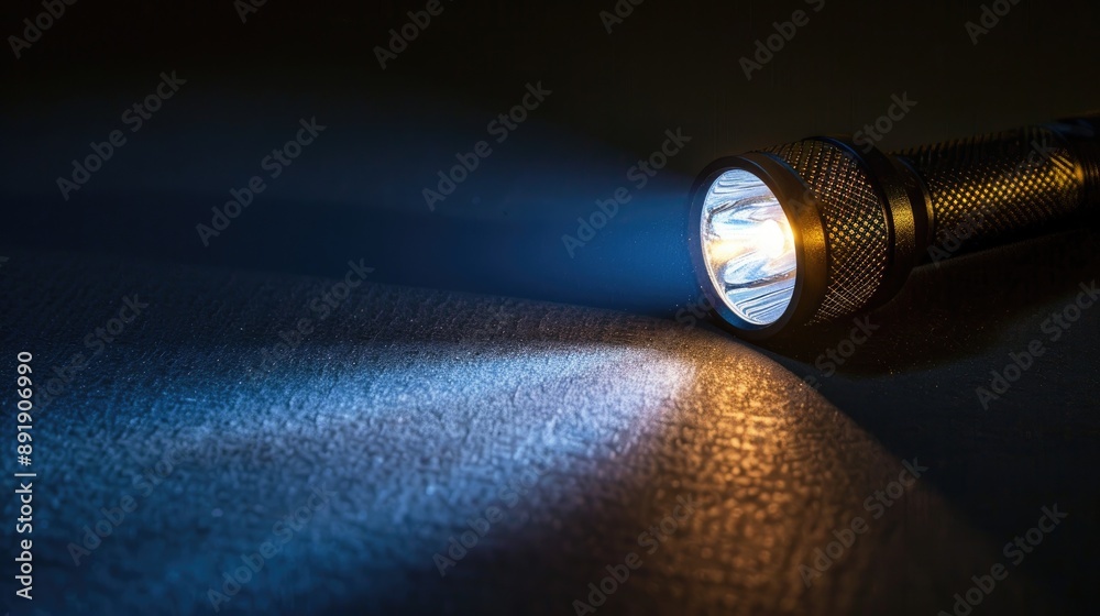 Flashlight illuminating dark background Flashlight illuminating dark background