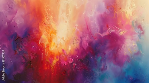 Illuminated hues merge seamlessly, crafting a dynamic and expressive abstract canvas.