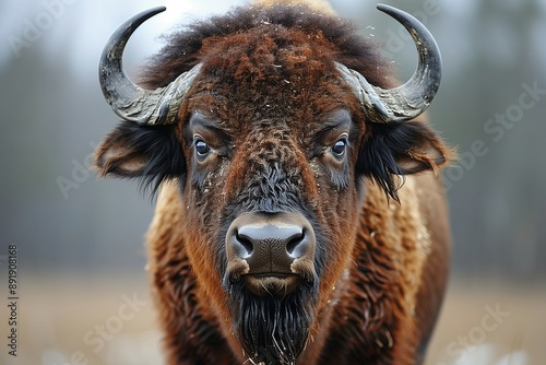 American Bison Closeup Portrait photo