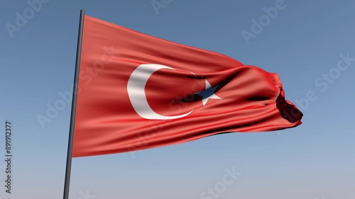 3D animation - Turkish Flag