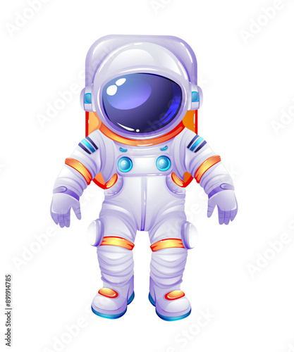 cosmic astronaut isolated on white background
