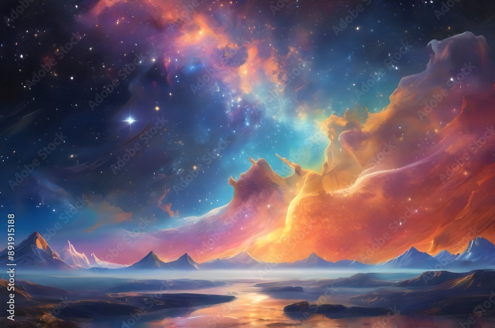 Stunning Landscape with Northern Lights – Breathtaking Aurora Borealis over Scenic View Stunning Landscape with Northern Lights – Breathtaking Aurora Borealis over Scenic View