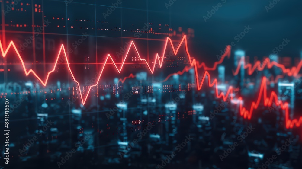 Fototapeta premium An economic crisis ad features an ultramodern