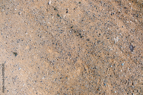 view from above on texture of gravel road