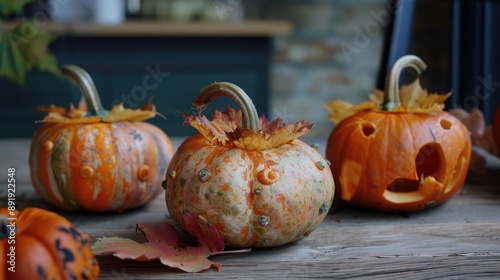 Scandinavian style Halloween pumpkin preparation