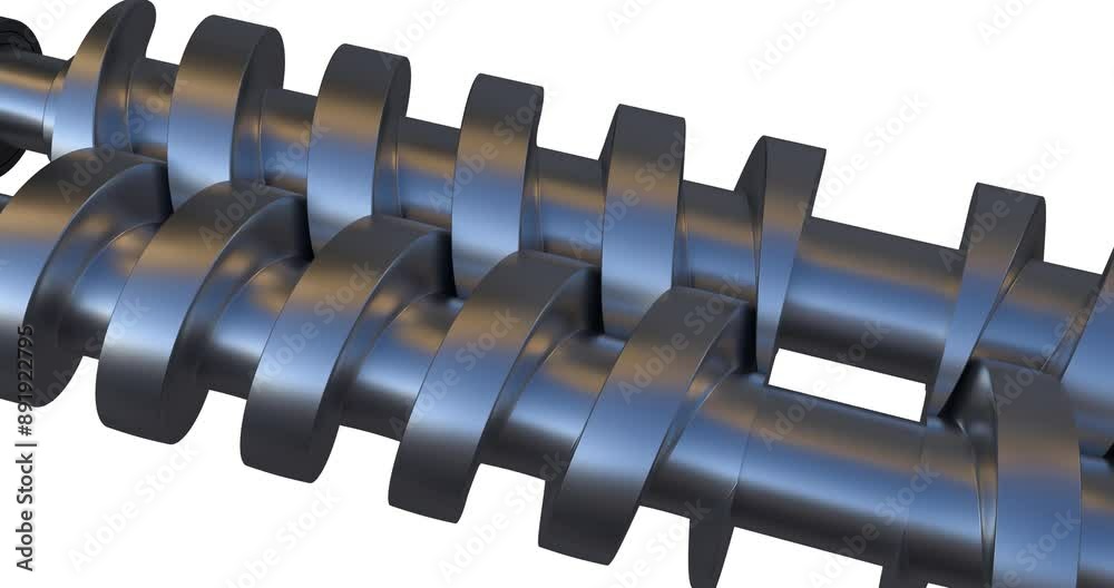 Screw Ror Rotation Object Attached Twin screw pump/compressor animation; double screw rotor rotation ...