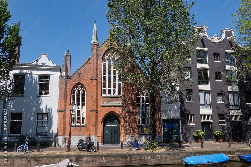 Christ Church (Episcopal church, 1827) in Amsterdam is a former cloth hall (1626) on the Groenburgwal, converted into an Anglican church. Amsterdam, the Netherlands. Christ Church (Episcopal church, 1827) in Amsterdam is a former cloth hall (1626) on the Groenburgwal, converted into an Anglican church. Amsterdam, the Netherlands.