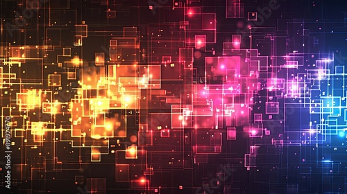 abstract background with bright squares