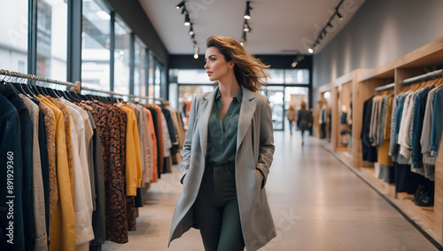 Woman in fashion store